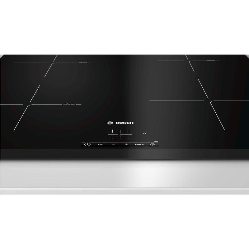 Bosch Pie651Bb1E,60Cm 4 Zone Ind Glass Ceramic Hob, Black