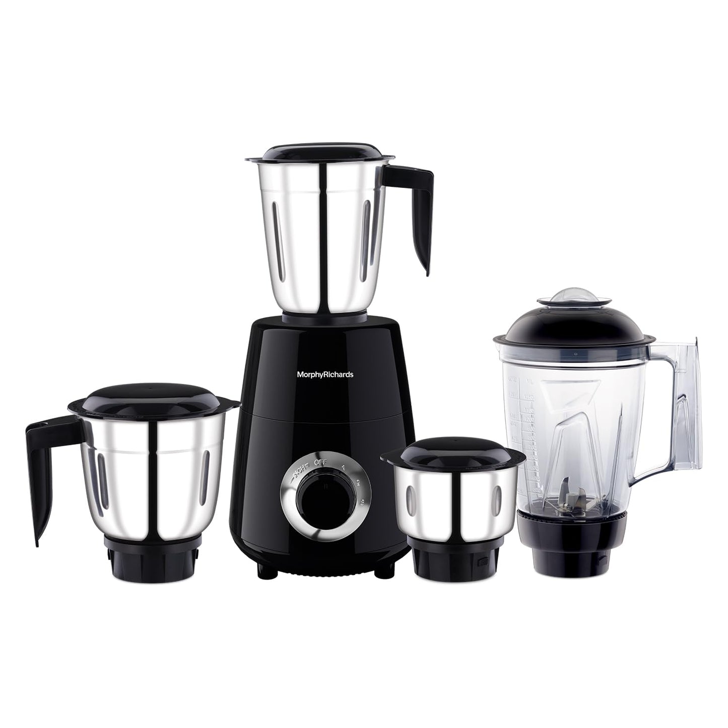 Morphy Richards Icon Superb 750 Watts Mixer Grinder| 4 Stainless Steel Mixer Jars Including Juicer Jar| 3-Speed Control With Pulse Effect Mixie| 1-Yr Warranty By Brand| Dark Grey
