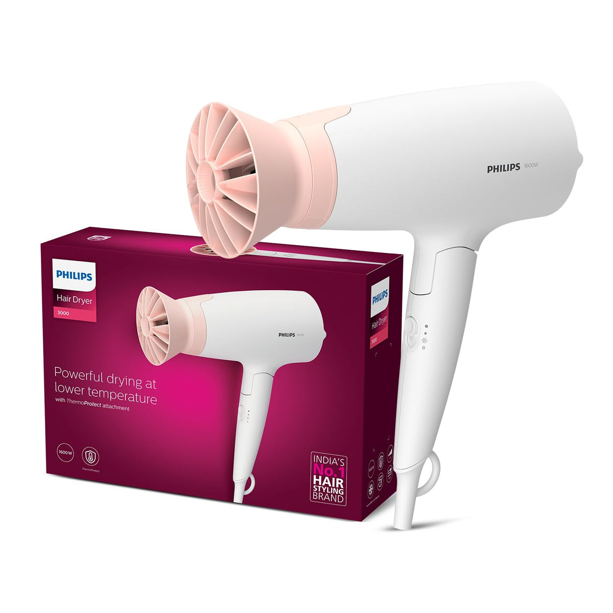 Philips Foldable Hair Dryer 1600 Watts (BHD308/30)