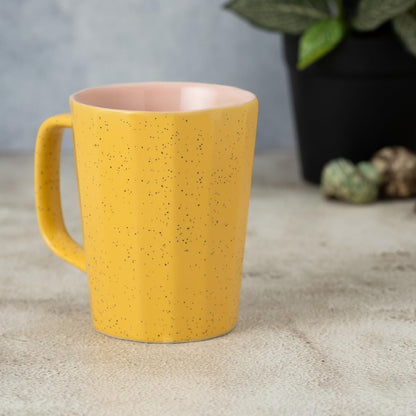 Clay Craft Fine Ceramic Armada Mustard & Pink Cups & Saucer, Set of 12, Cups for Tea & Coffee, Gift Set, Elegant Design for Home and Kitchen and Can Be Gifted to Your Loved Ones On Any Occassions