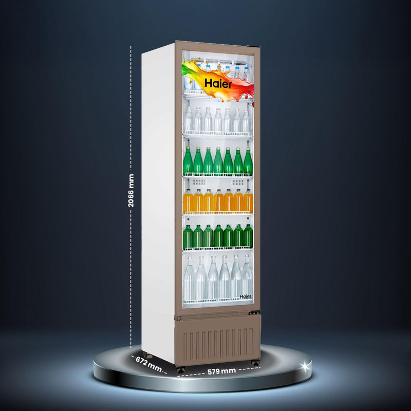 Haier HVC 505 GT5, 5 Star, Touch LED Visi Cooler Glass Door, Adjustable Shelves, Single Door Commercial Refrigerator (440 L, White)