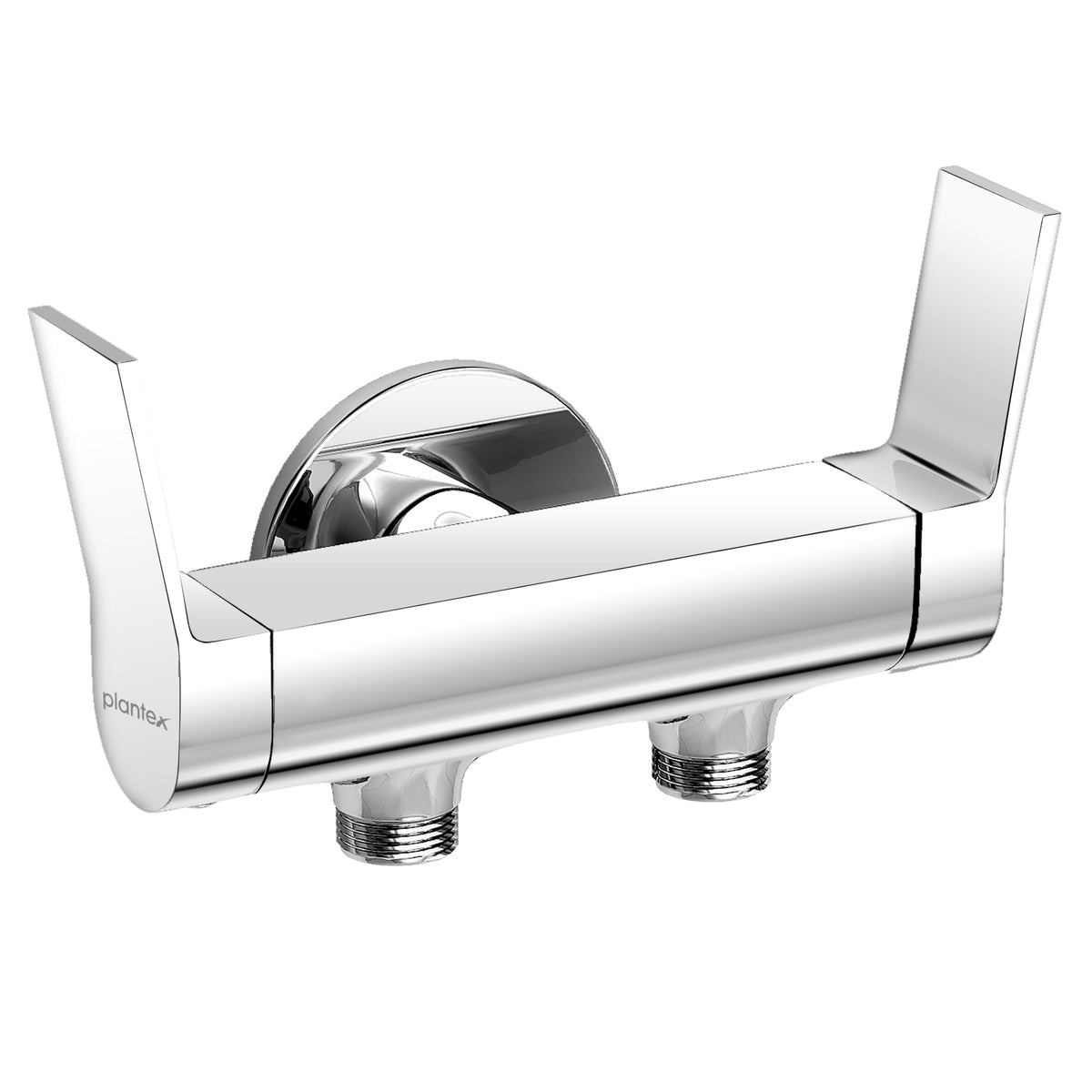 Plantex Brass 2 Way Angle Cock/2 in 1 Angle Valve with Wall Flange for Bathroom/Divine Dual Contro - Pack of 1 (1507, Chrome)-1