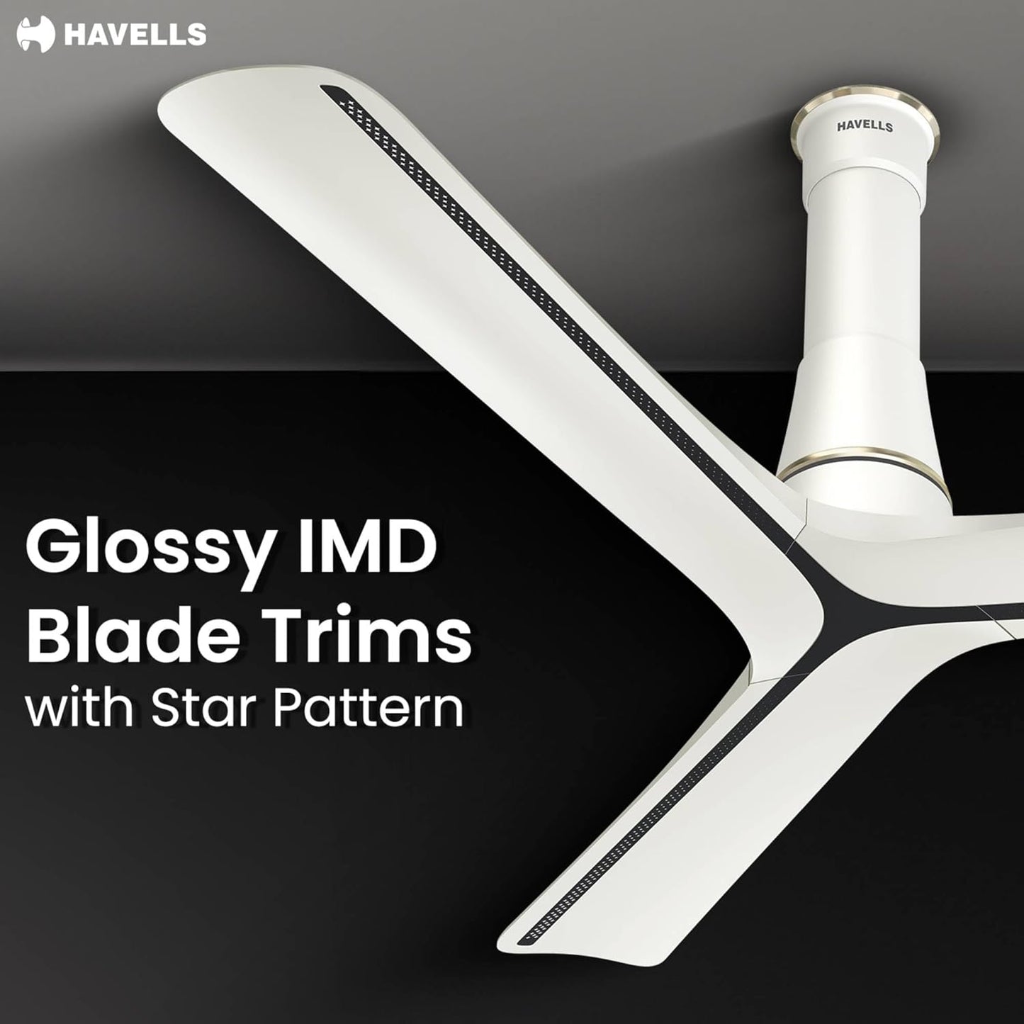 Havells Inveno LX 1200 mm BLDC Ceiling Fan|ABS Aerodyanamic Blades|Telescopic Canopy|Timer,Breeze,Sleep,MOP Modes|Reverse Feature|100% Copper Motor|Free Installation|2 Year Warranty(Matt Pearl White)