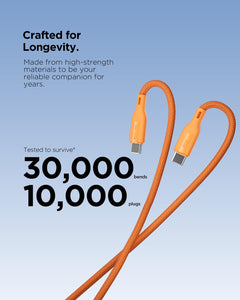 Philips 65W Type C to Type C Fast Charging Cable, 1M Nylon Braided