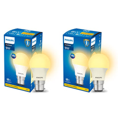 Philips 9W B22 LED Warm White Bulb, Pack of 2