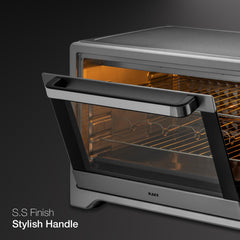 Kaff MFOT45-SS Electric Oven Toaster Grill (OTG) for Kitchen 45 Litre, 2000W with Rotisserie and Convection Fan | Stainl