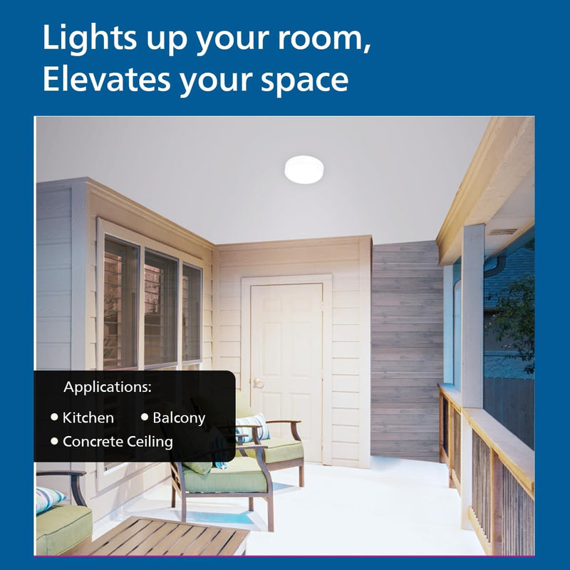 Philips 12 Watt Square Slim Surface Ceiling Light (Pack of 6)