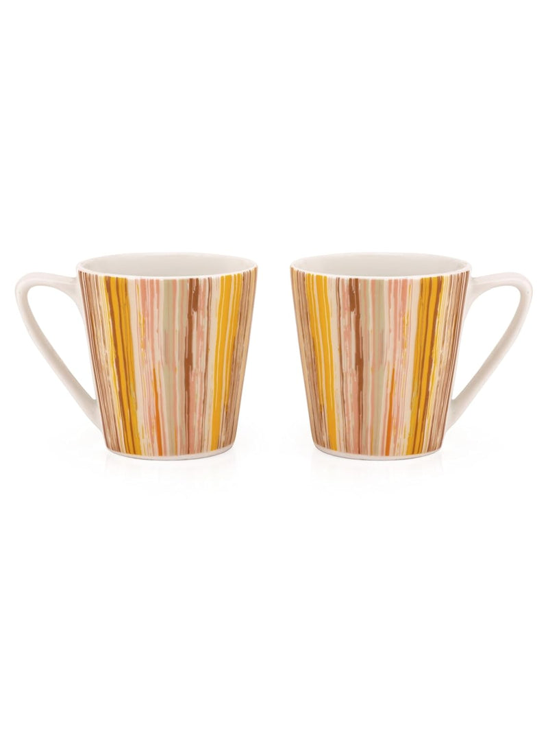 Clay Craft Fine Ceramic Hilton 308 Printed Coffee/Tea Cups Set of 6-200 ml Each, Tea Cup Set of 6, Microwave & Dishwasher Safe, Mugs for Coffee, Cups Set of 6, Mug Set, Gift Set, Ideal for Gifting