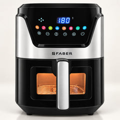 Faber 6 liter 1500W Air Fryer|Fry, Bake, Roast, Toast, Defrost, Grill & Reheat|360° Rapid Air Cooking, 85% Less Oil|Temp