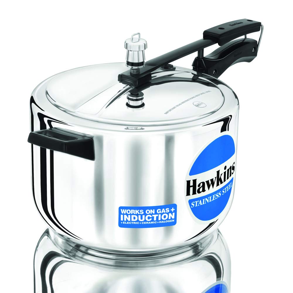 Hawkins Stainless Steel 10L Inner Lid Pressure Cooker Induction Compatible, 10 Liter