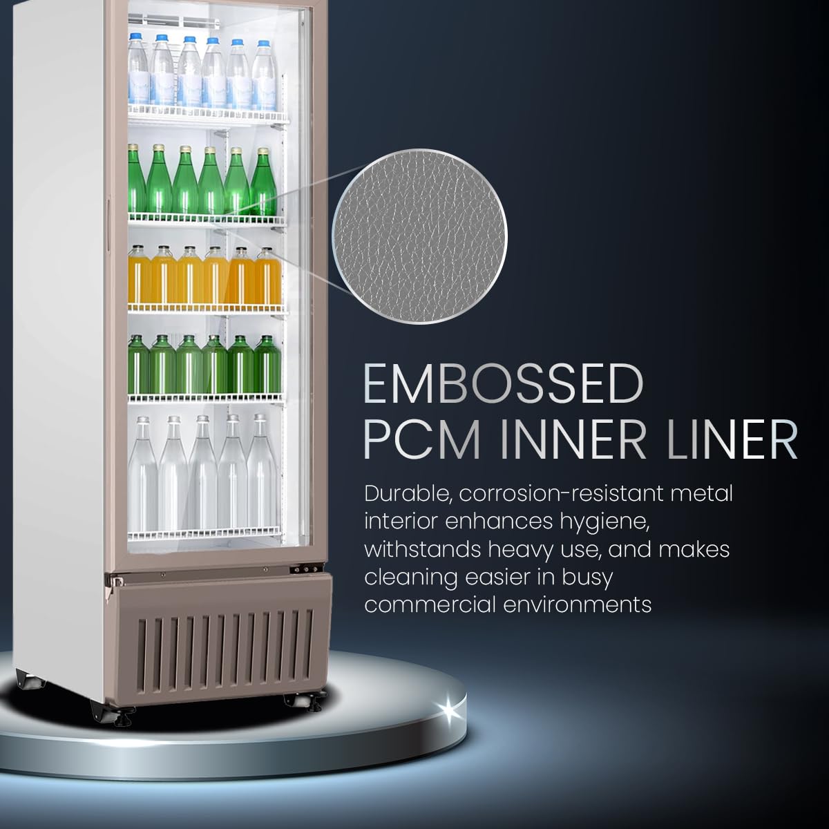 Haier HVC 405 GT5, 5 Star, Touch LED Visi Cooler Glass Door, Adjustable Shelves, Single Door Commercial Refrigerator (360 L, White)