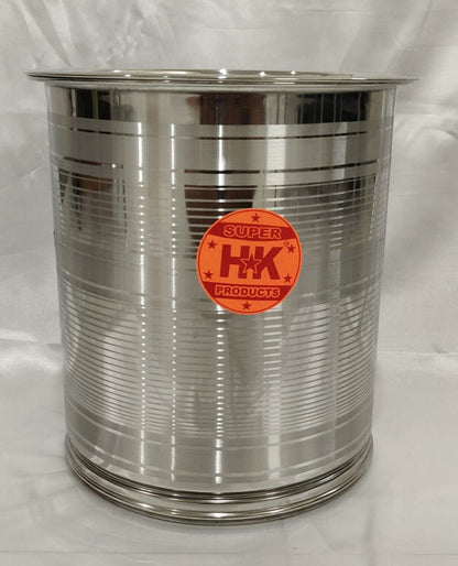 Super HK Stainless Steel Atta Tanki/Container/Box/Drum/Pawali/Tanki With Lid (Do Not Use For Storing Water) (20 Litres), Silver