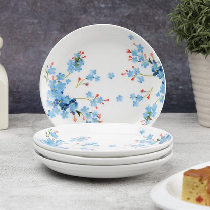 Clay Craft Cream Imperial Cup & Saucer 180ml, Set of 12 (6 Cups + 6 Saucers) Blue