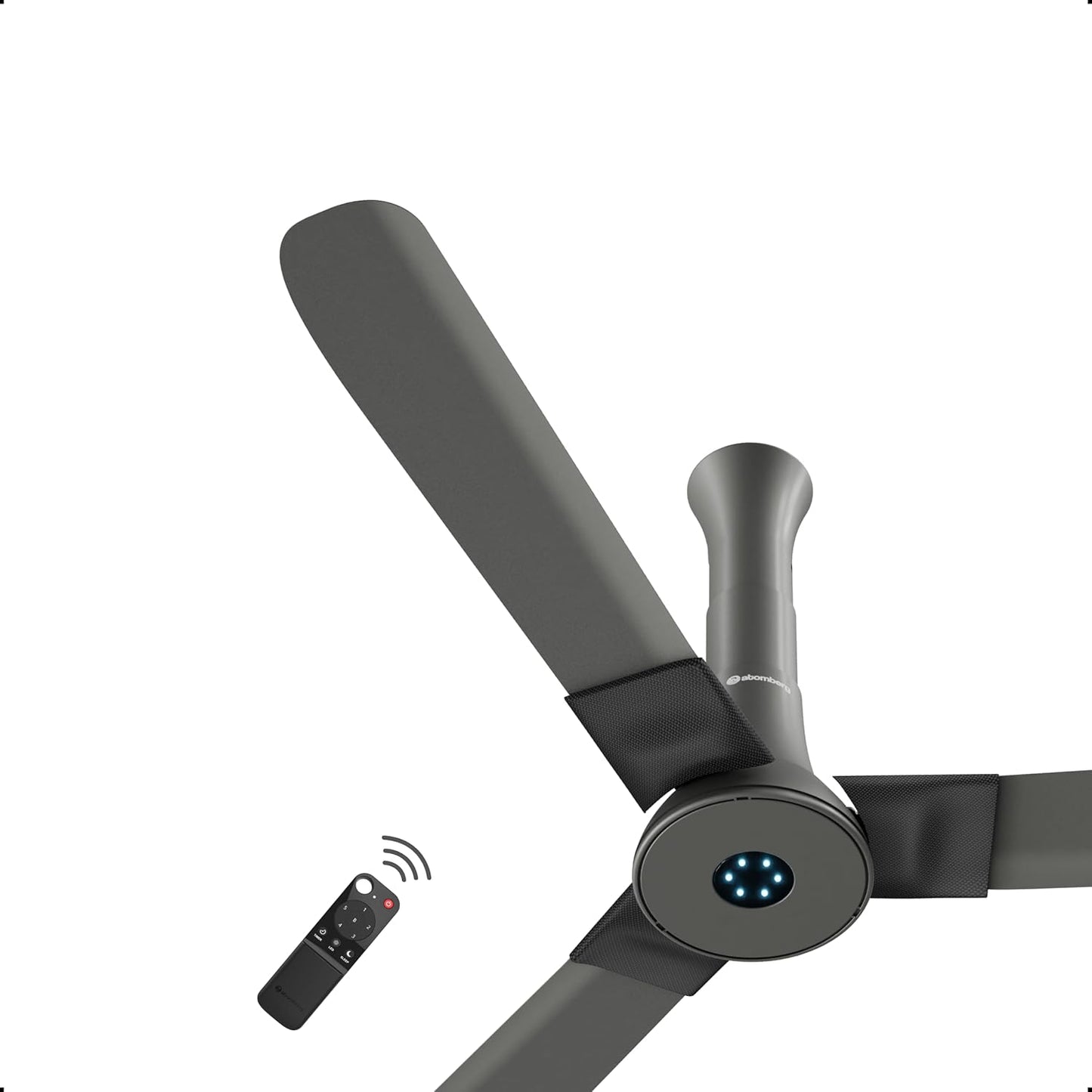 atomberg Studio+ 1200mm BLDC Ceiling Fan with Remote Control | BEE 5 star Rated Energy Efficient Ceiling Fan | High Air Delivery with LED Indicators | 2+1 Year Warranty (Sand Grey)