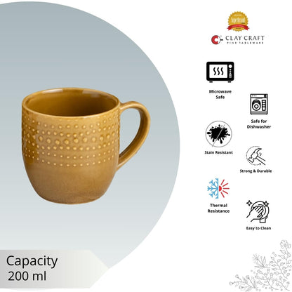 Clay Craft Fine Ceramic Apex Brown Cups & Saucer, Set of 12, Cups for Tea & Coffee, Gift Set, Elegant Design for Home and Kitchen and Can Be Gifted to Your Loved Ones On Any Occassions