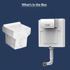 Plantex Ceramic Commode with Conceal Flush Tank/Wall Hung Commode with Dual Flush Tank with accessories/Square Toilet with Soft Closing Toilet Seat – (White)-6