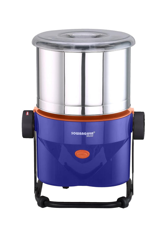 Sowbaghya Shree 2 LTR Wet Grinder (Tilting Model) (with Attachments) Table Top | Heavy Duty Motor | 2ltr Wet Grinder for All Kinds of Batter for South Indian Dishes (Blue)
