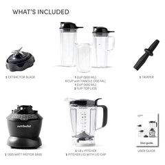 Nutribullet 1200W Combo Blender, USA #1 Mixer, Grinder, Smoothie Maker, Food Processor, "The Original Nutribullet", 3 Unbreakable Jars, 1.8L Extra Large Pitcher & Tamper, 2yrs warranty (Dark Grey)