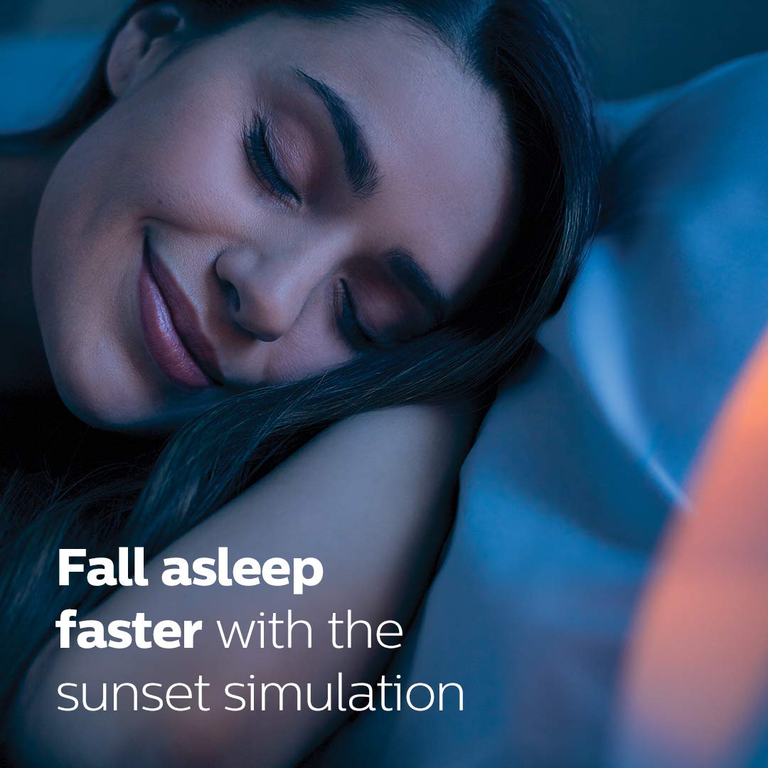 Philips Plastic Hf3520 Wake-Up Light with Alarm Clock with Colored Sunrise Simulation and Sunset Fading Night