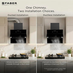 Faber Maple 75cm 1500m³/hr BLDC Autoclean Slant Chimney| 9 Speed Silent Hood| Energy Efficient| Touch&Gesture Control |1