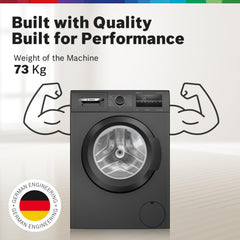 Bosch 8 kg 5 Star Fully-Automatic Front Loading Washing Machine (WAJ2826CIN, Black Grey, AI active water plus, In-Built Heater)