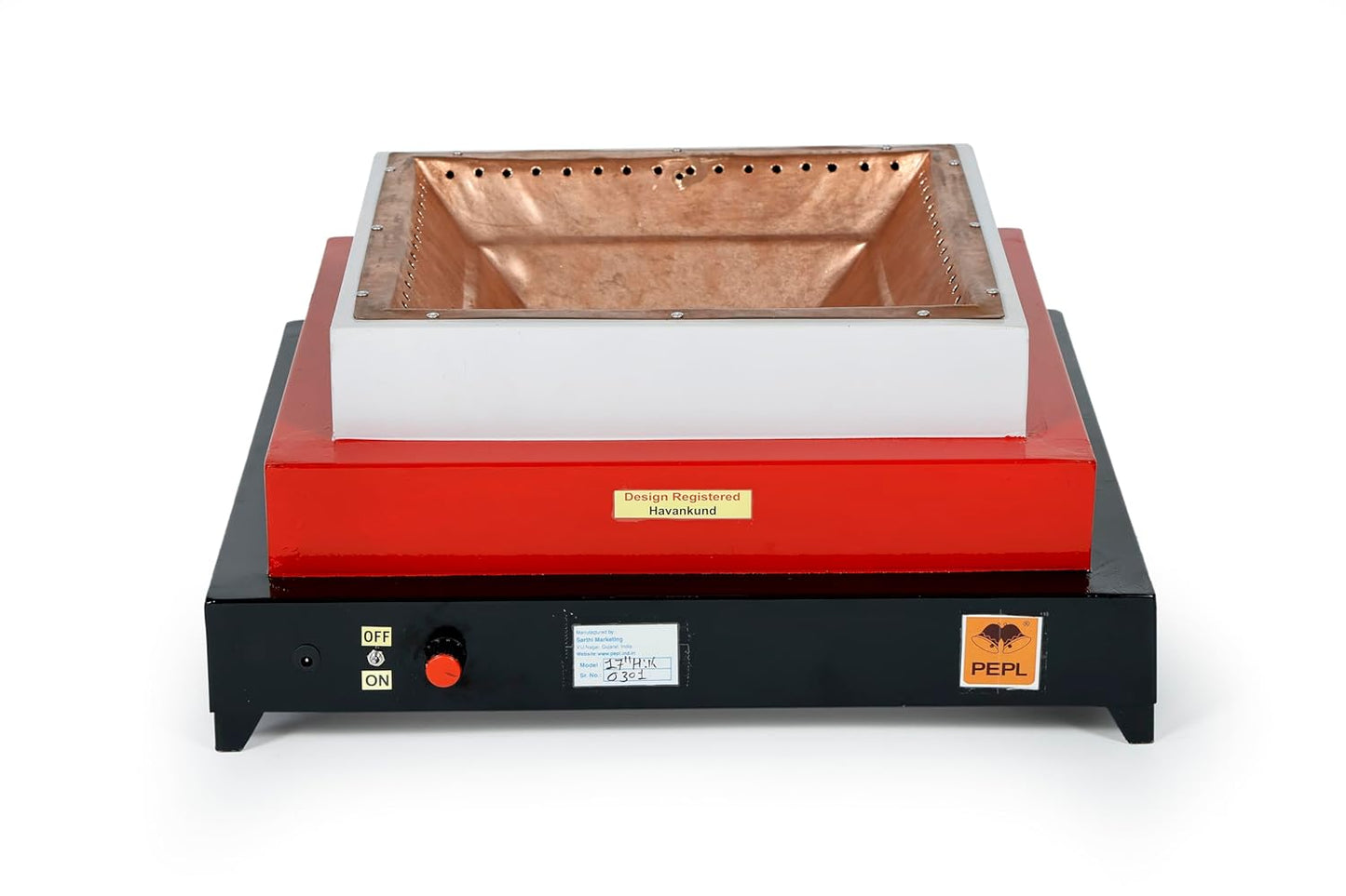 PEPL Mild Steel Smokeless 17" Diagonal Eco Friendly Pollution Free Havan Kund - Large , 17 Inch, Mild steel