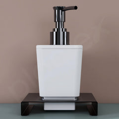 Plantex Shampoo Dispenser/Stainless Steel and ABS Soap Dispenser for Bathroom/Hand Wash Dispenser/Bathroom Accessories - Table Top (Black & ABS)-6