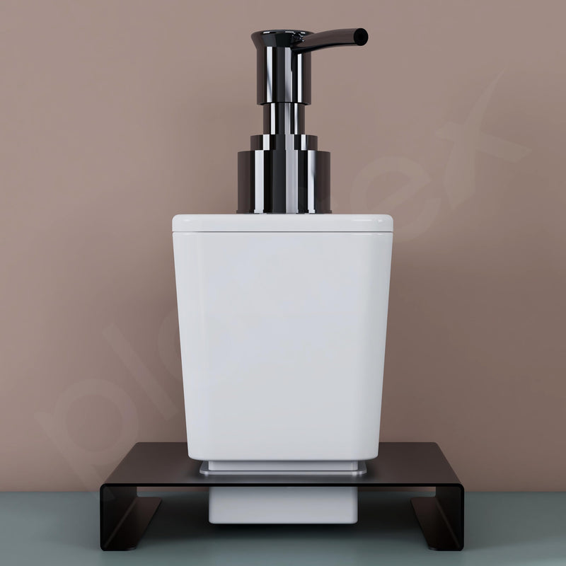 Plantex Shampoo Dispenser/Stainless Steel and ABS Soap Dispenser for Bathroom/Hand Wash Dispenser/Bathroom Accessories - Table Top (Black & ABS)-6