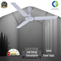 CG Hyperair Neo 1200 mm 1 Star Ceiling Fan (White)-3