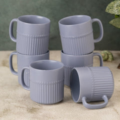Clay Craft Fine Ceramic Crimson Blue Cups & Saucer, Set of 12, Cups for Tea & Coffee, Gift Set, Elegant Design for Home and Kitchen and Can Be Gifted to Your Loved Ones On Any Occassions