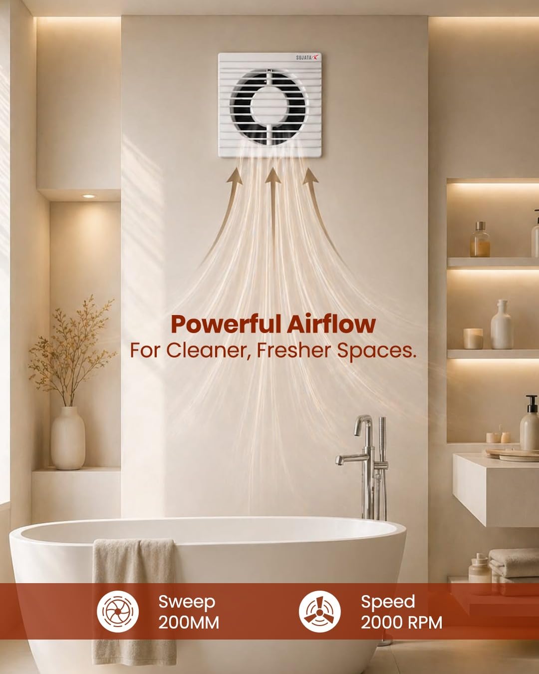 Sujata 200 mm Premium Exhaust Fan for Kitchen, Bathroom & Office-3