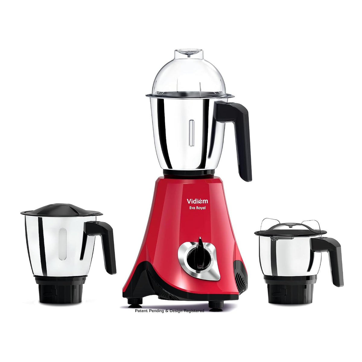 Vidiem Eva Elite Mixer Grinder 710 A, 750W with 4 Jars (1 Juicer + 3 Leakproof Jars) | Self-Locking Jars | ARIA Cool Tec