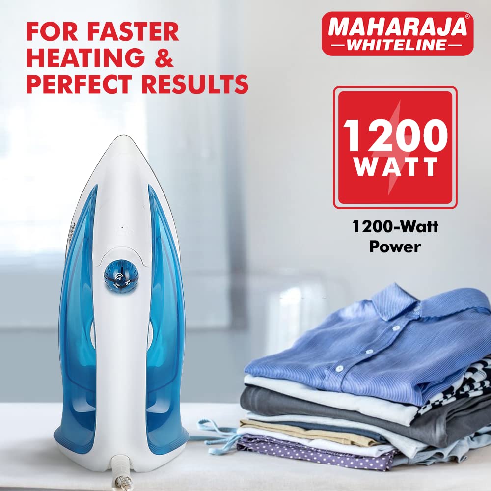 Maharaja Whiteline Acqua Bliss Steam Iron, 1200W - SI-131 (Blue & White)