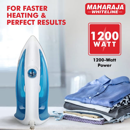 Maharaja Whiteline Acqua Bliss Steam Iron, 1200W - SI-131 (Blue & White)