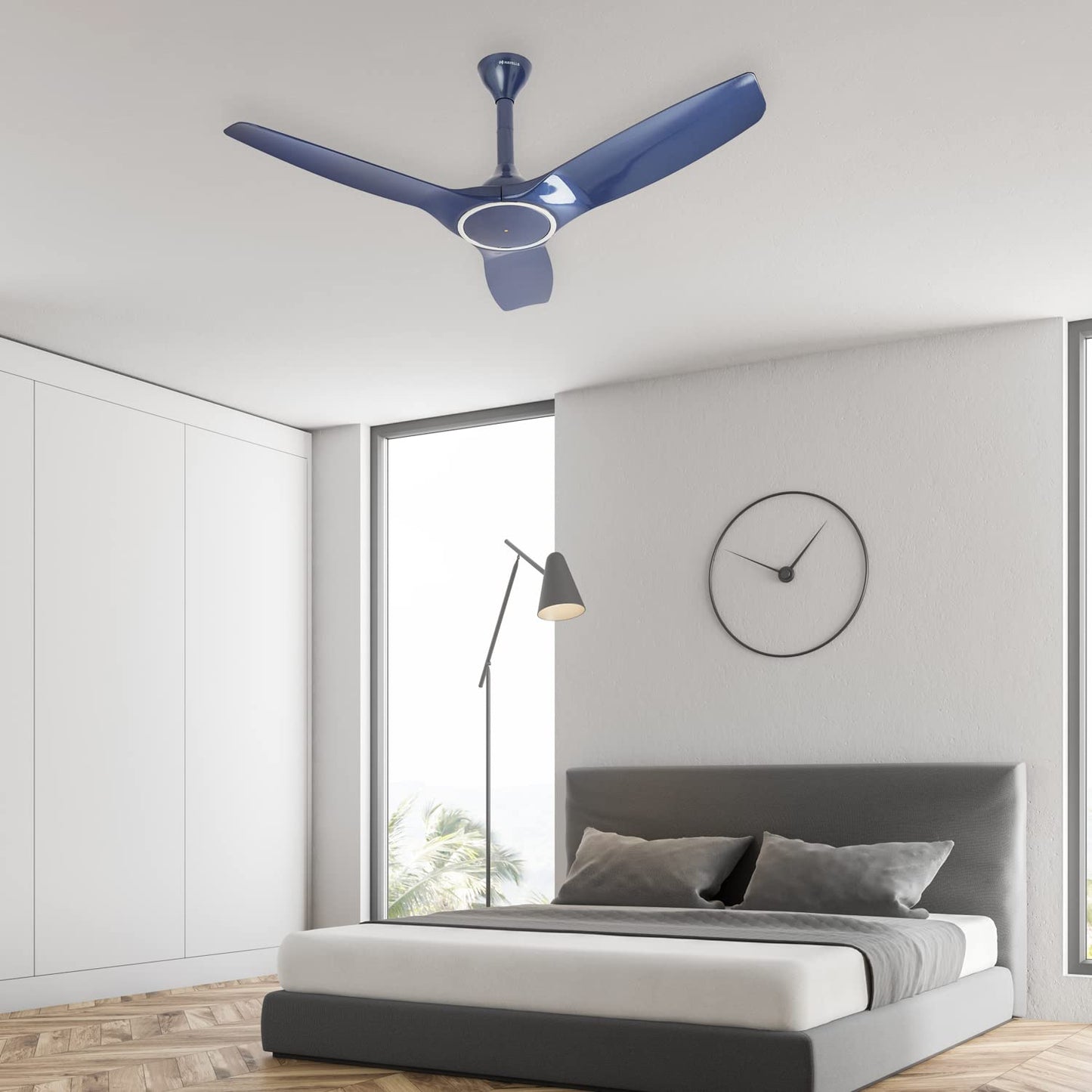 Havells 1250mm Stealth Air Ceiling Fan | Aerodynamic blades for silent operation, Superior Air Delivery | Dust Resistant , the most slient fan with Premium look and finish | (Pack of 1, Indigo Blue)