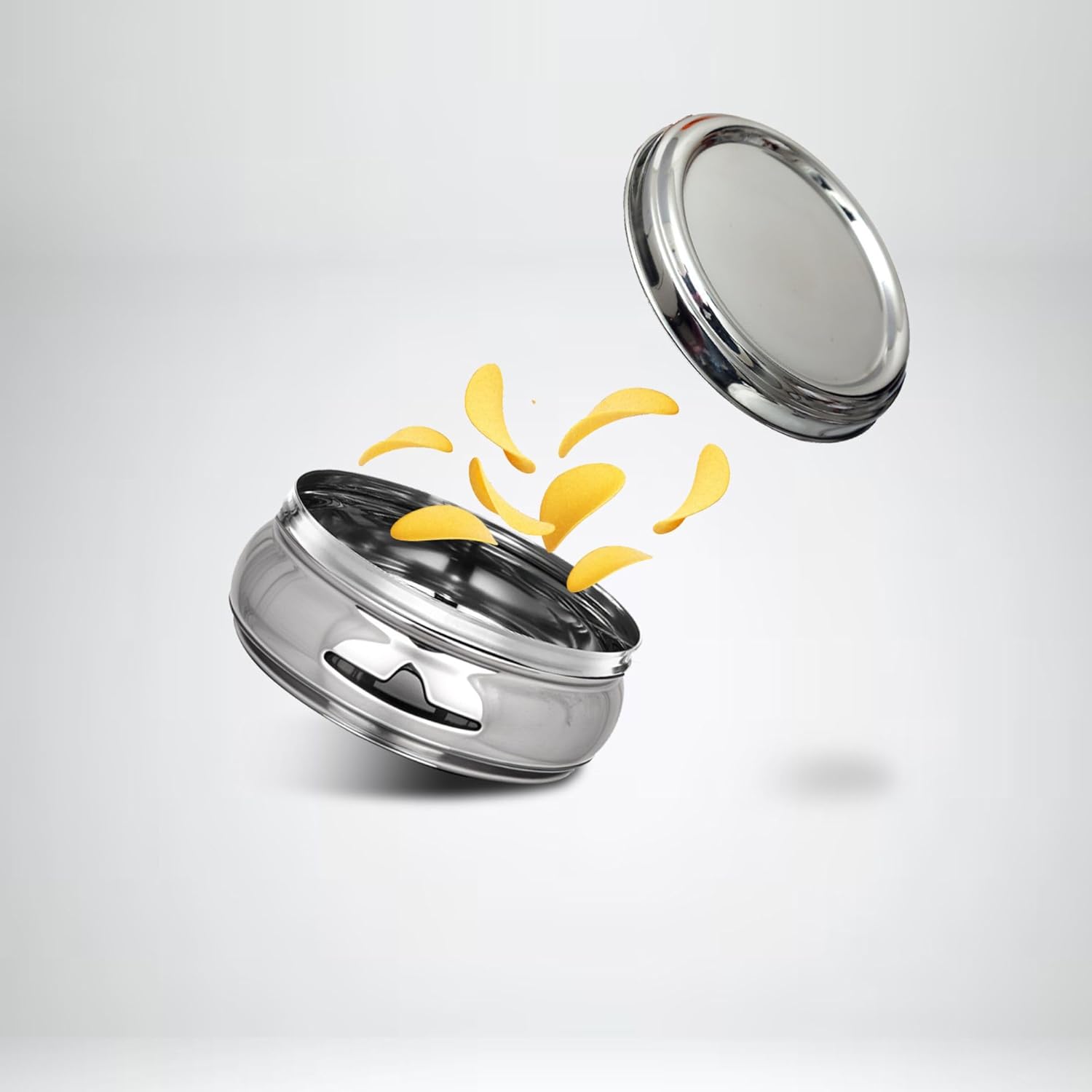 Greensify Stainless Steel Container Set– 4Piece Kitchen Dabba Set with Lids (200ml,450ml,650ml, 950ml)Flat Base Poori Dabba Set for Storage|Food Grade Steel Boxes for Kitchen,DryFruits & Everyday Use