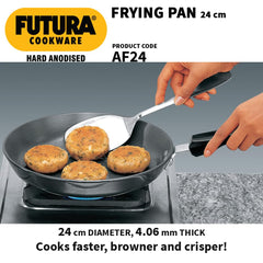 Hawkins Futura 24 cm Frying Pan, Hard Anodised Fry Pan, Black (AF24)