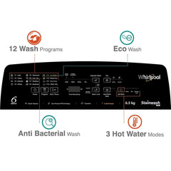 Whirlpool 6.5 Kg 4 Star StainWash Fully-Automatic Top Loading Washing Machine (STAINWASH PRO H 6.5, Shiny Grey, In-Built Heater)