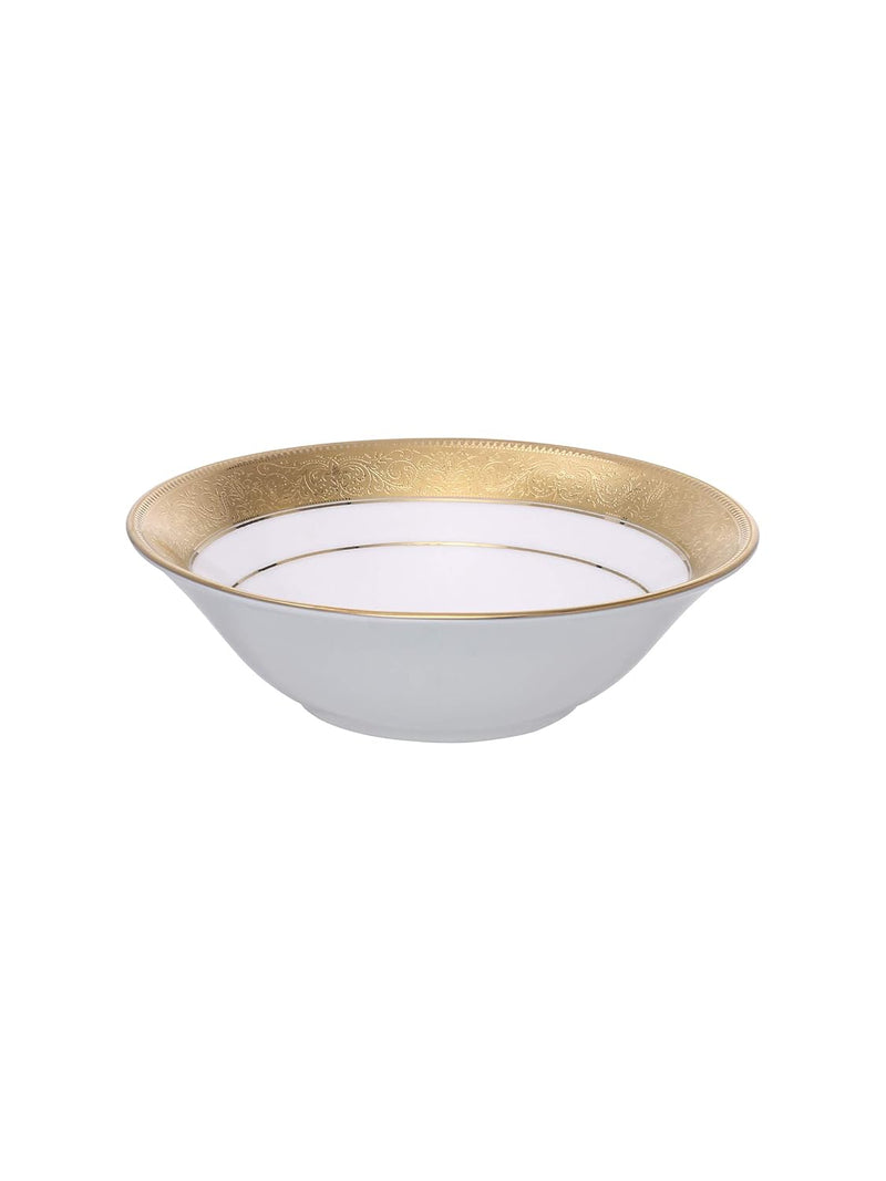 Clay Craft Fine Ceramic New Georgian Dinner Set of 40 Pieces, Enchanting Gold, for Family of 6, Dinner Set Ceramic, Crockery Set, Dining Set for Dinner, Plates and Bowls Set, Crockery Set for Gift