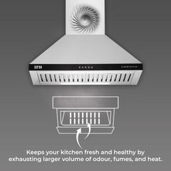 IFB 60cm 960 m3/hr Chimney (OLIM 60 Plus, 2 Cassette Filters, Touch Control, Silver)