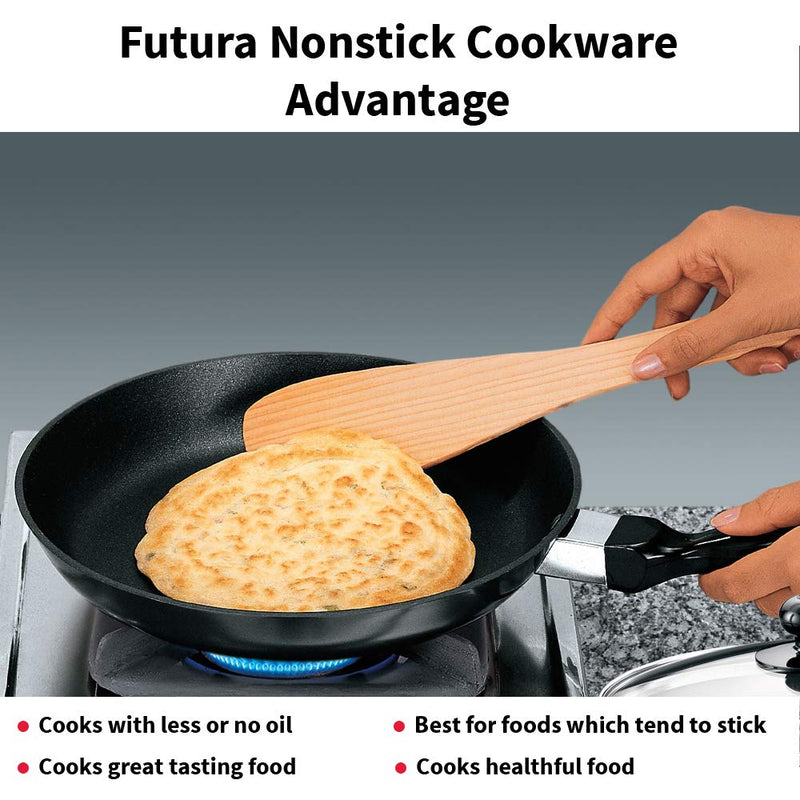 Hawkins Futura 20 cm Frying Pan, Non Stick Small Fry Pan with Glass Lid, Black (NF20G)