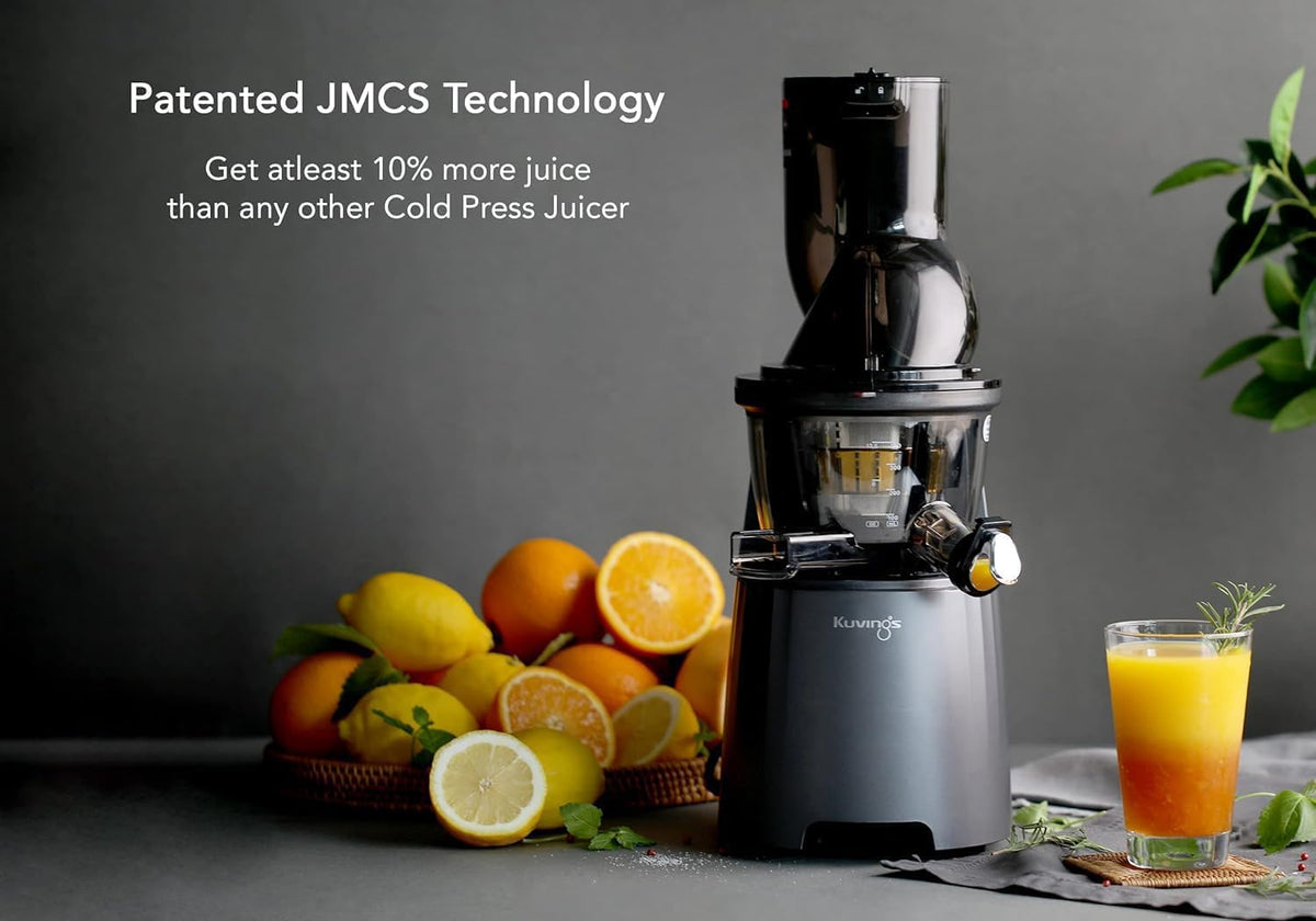 Kuvings EVO810 Black Professional Cold Press Whole Slow Juicer, Patented Rubber & Silicon-Free Technology, Patented JMCS Technology 10% More Juice, 240W Strong Motor, 12 Years Warranty