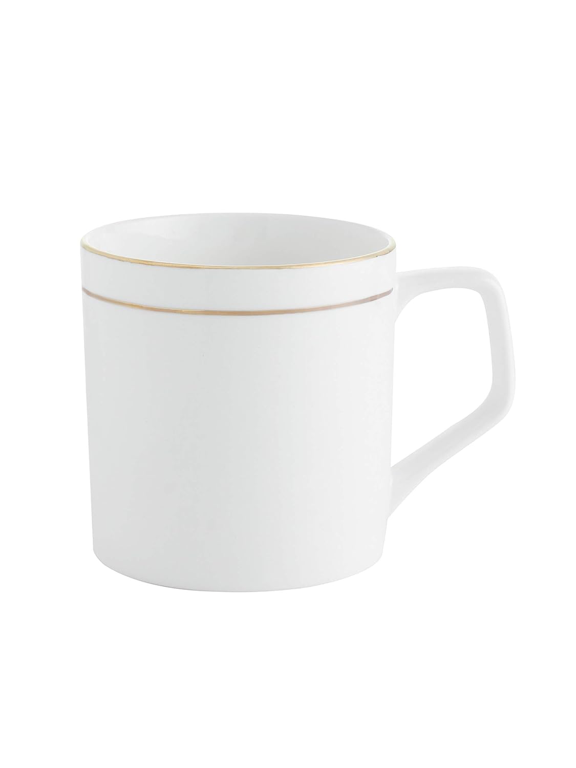 Clay Craft Elegant Gold Line Coffee/Tea Cups Set of 6 Perfect for Daily use 180 ml, White, Standard (Director-Set of 6)