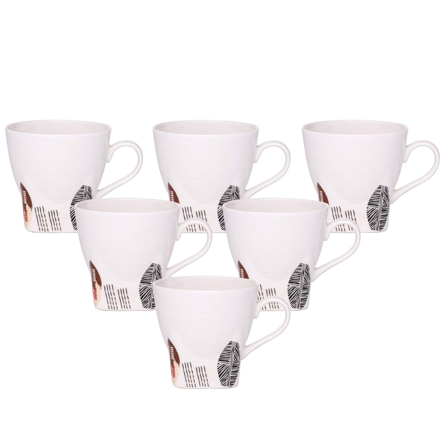 Clay Craft - Jazz Coffee Mugs Set, 6-pieces, 230ml, Vivid V306