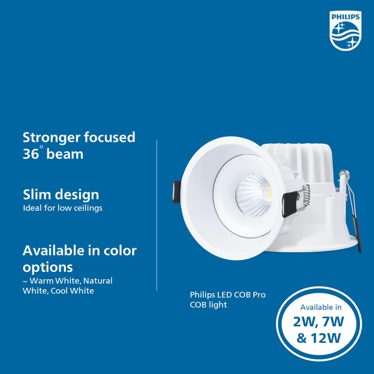 Philips LED COB Pro 2W Downlight (Pack of 2)