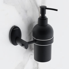 Plantex Liquid Soap Dispenser for Bathroom/304 Grade Stainless Steel Wall Mount handwash Dispenser/Shampoo Dispenser/Bathroom Accessories - Oreva (Black)-1