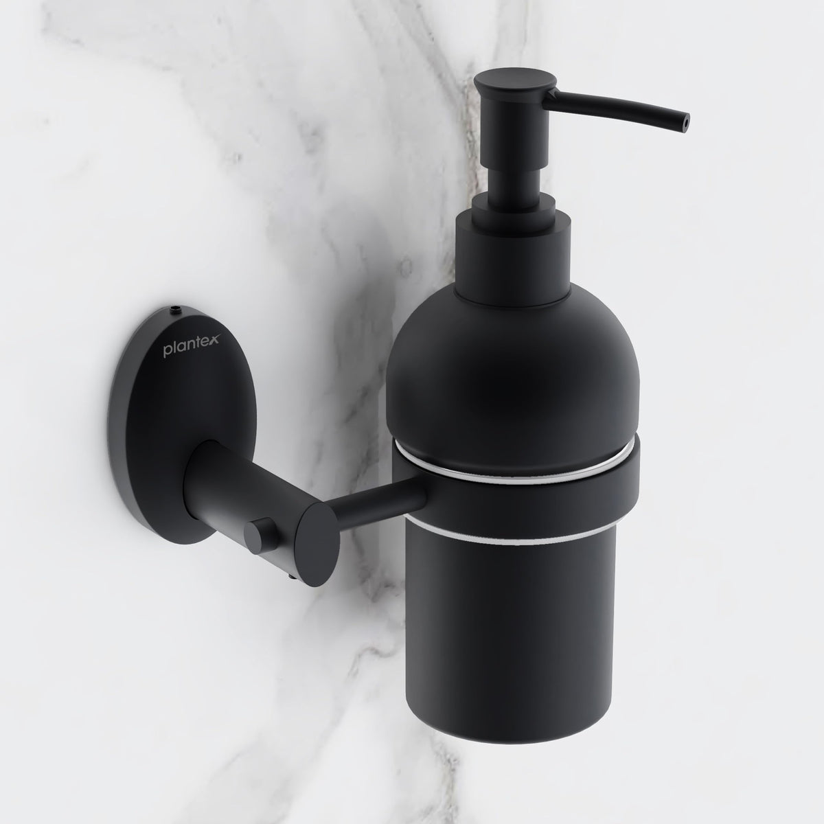 Plantex Liquid Soap Dispenser for Bathroom/304 Grade Stainless Steel Wall Mount handwash Dispenser/Shampoo Dispenser/Bathroom Accessories - Oreva (Black)