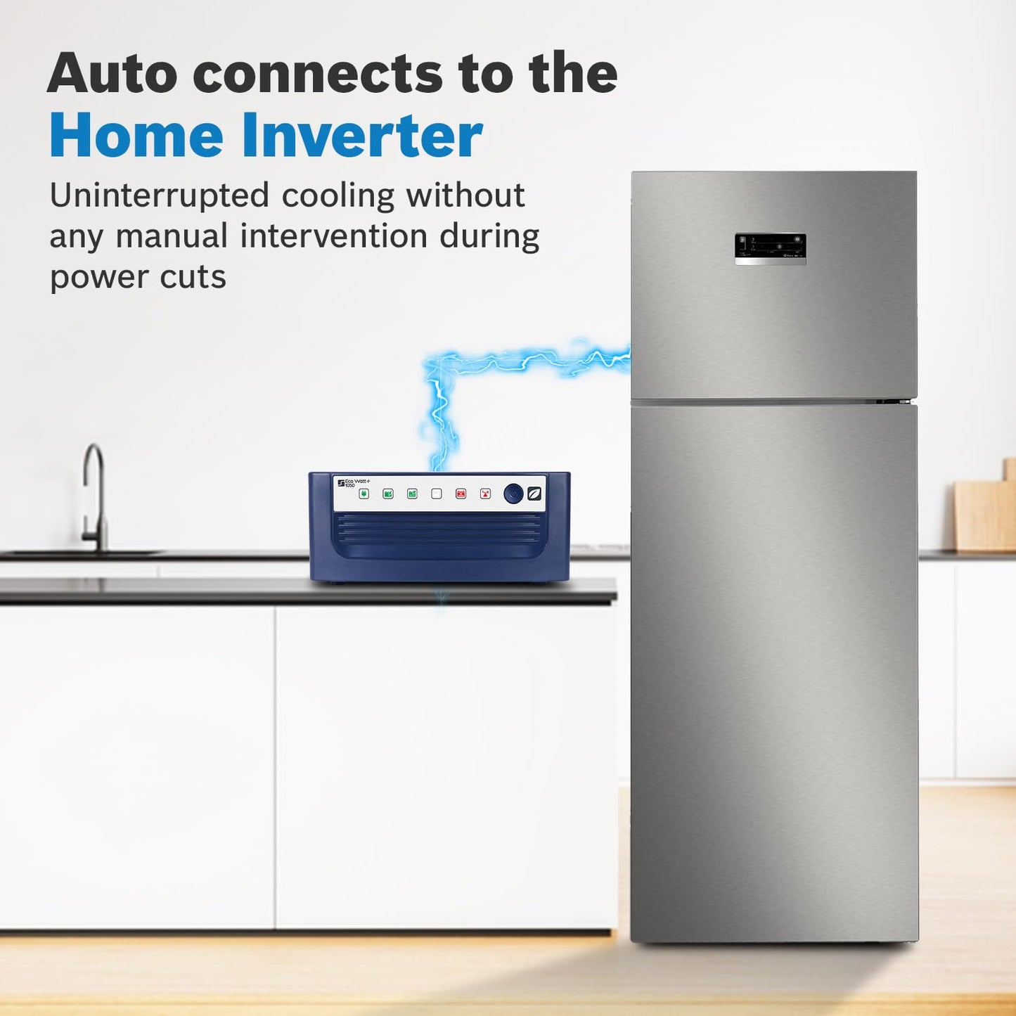 Bosch 243L 3 Star Inverter Frost free Double Door Refrigerator (2023 Model, CTC27S031I, 6-in-1 Convertible, 18 Hours Cooling Retention, Digital Display, Super Freeze, 80min Covert, Silver Inox)