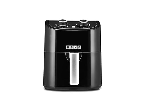 Usha iChef Air Fryer 4.5L, 10 In 1 Functions: Air Frying, Baking, Roasting, Grilling, Thawing, Slow, Toasting And Air Drying |Turbo Air Circulation|Oil Free Cooking (Black), 1350 Watts