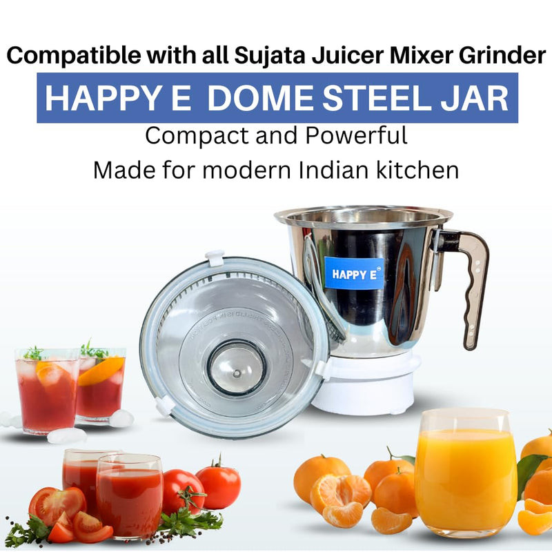 Jar Combo: 400 ml + 1000 ml + 1500 ml Plastic (Transparent) | Compatible with Sujata Mixer Grinder